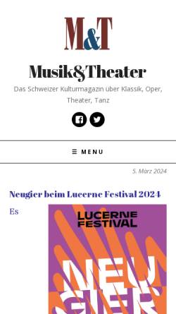 Vorschau der mobilen Webseite www.musikundtheater.ch, Musik & Theater