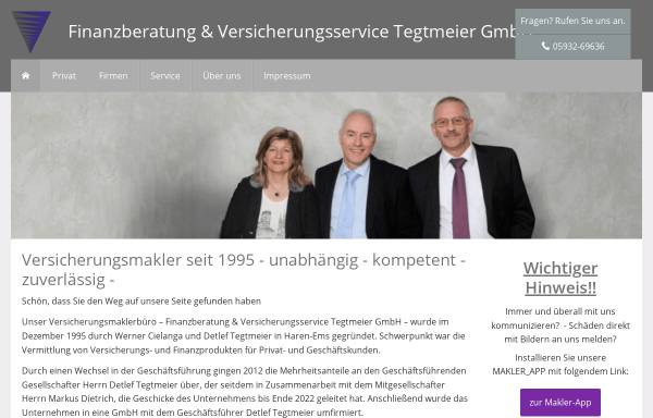 Vorschau von www.cieteg.de, Finanzberatung & Versicherungsservice OHG W. Cielanga und D. Tegtmeier