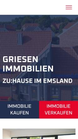 Vorschau der mobilen Webseite griesen.de, Immobilien-Agentur Martin Griesen