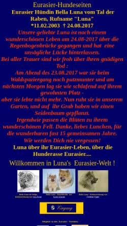 Vorschau der mobilen Webseite www.eurasier-luna.weth-online.de, Bella Luna vom Tal der Raben