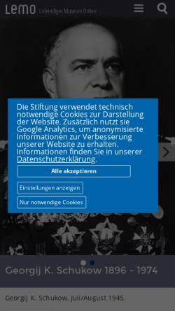 Vorschau der mobilen Webseite www.hdg.de, Georgij K. Schukow, 1896-1974