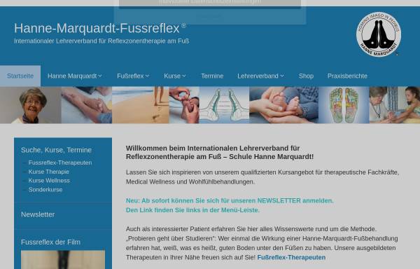 Vorschau von www.fussreflex.de, Reflexzonentherapie am Fuß nach Hanne Marquardt