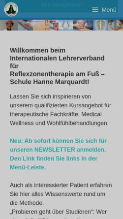Vorschau der mobilen Webseite www.fussreflex.de, Reflexzonentherapie am Fuß nach Hanne Marquardt