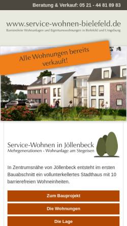 Vorschau der mobilen Webseite www.service-wohnen-bielefeld.de, Service-Wohnen, Mario Herbst