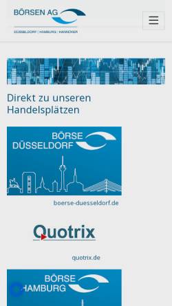 Vorschau der mobilen Webseite www.boersenag.de, BÖAG Börsen AG