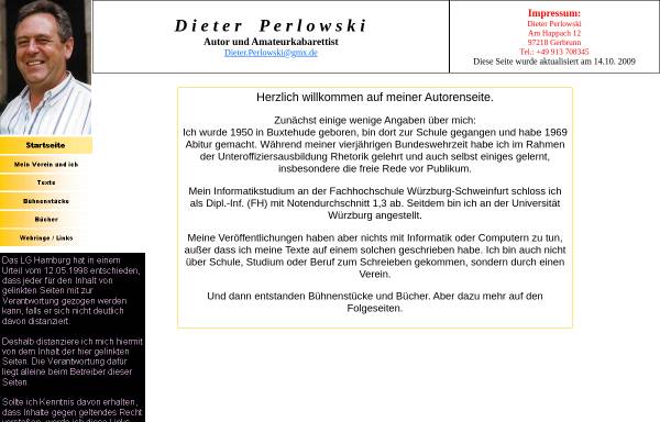 Vorschau von perlowski.gela84.de, Dieter Perlowski, Autor und Kabarettist