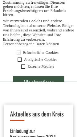 Vorschau der mobilen Webseite www.kreisschuetzenbund-arnsberg.de, Kreisschützenbund Arnsberg e.V.
