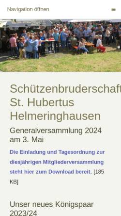 Vorschau der mobilen Webseite www.helmeringhausen.de, Schützenbruderschaft St. Hubertus Helmeringhausen