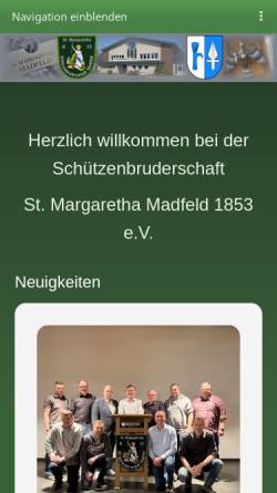 Vorschau der mobilen Webseite www.schuetzen-madfeld.de, Schützenbruderschaft St. Margaretha Madfeld