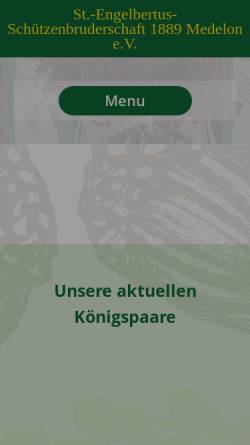 Vorschau der mobilen Webseite www.schuetzenverein-medelon.de, St.- Engelbertus Schützenbruderschaft Medelon