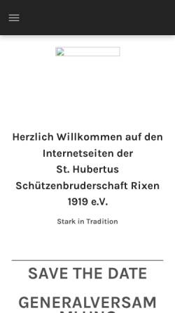 Vorschau der mobilen Webseite www.hubertus-rixen.de, St. Hubertus Rixen 1919 e.V.
