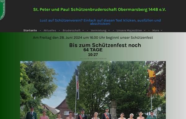 Vorschau von www.schuetzenbruderschaft-obermarsberg.eu, St. Peter und Paul Schützenbruderschaft Obermarsberg 1448 e.V.