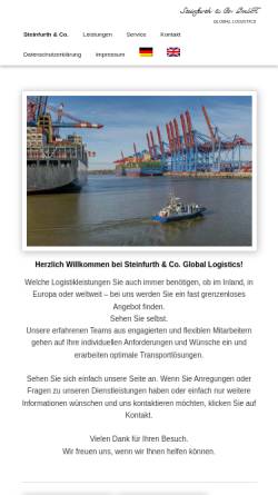 Vorschau der mobilen Webseite steinfurth-logistics.com, Steinfurth & Co. GmbH
