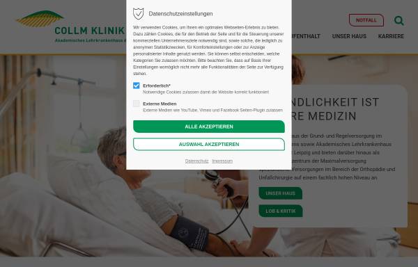 Vorschau von www.collm-klinik-oschatz.de, Collm Klinik Oschatz