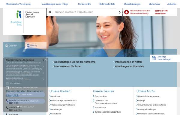 Vorschau von www.diakonissenkrankenhaus-dresden.de, Diakonissen-Krankenhaus Dresden