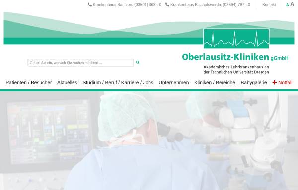 Vorschau von klinikumbz-biw.de, Klinikum Bautzen-Bischofwerda
