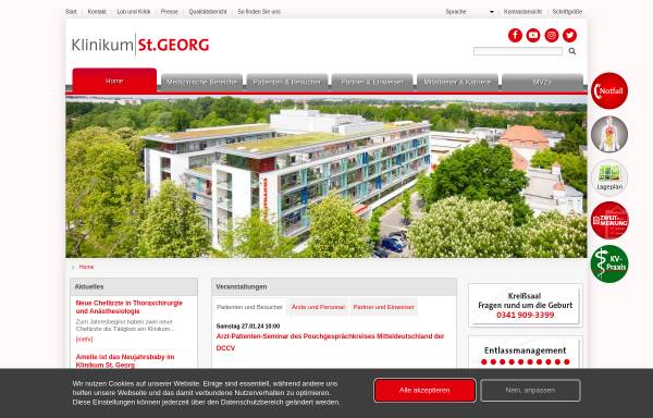 Vorschau von www.sanktgeorg.de, Städtisches Klinikum 