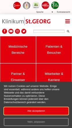 Vorschau der mobilen Webseite www.sanktgeorg.de, Städtisches Klinikum 