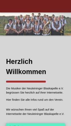 Vorschau der mobilen Webseite neuleininger-blaskapelle.de, Neuleininger Blaskapelle e.V.