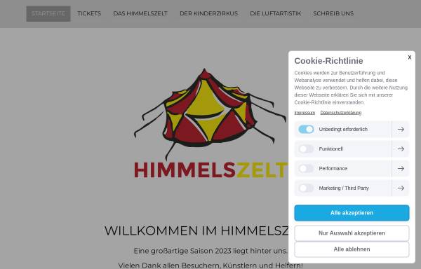 Vorschau von www.himmelszelt.de, Projekt Himmelszelt