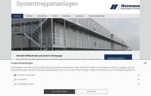 Vorschau von hermann-metall.de, Hermann Metallbau GmbH