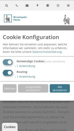 Vorschau der mobilen Webseite www.winzerkapelle-platten.de, Winzerkapelle Platten e.V.