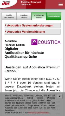 Vorschau der mobilen Webseite www.diamondcut.de, Diamond Cut Audiorestaurierung