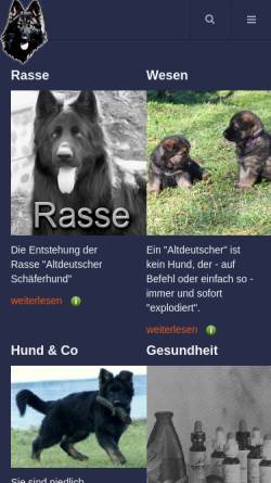 Vorschau der mobilen Webseite langhaar-schaeferhunde.com, Altdeutscher Langhaar Schäferhund Verband Österreich