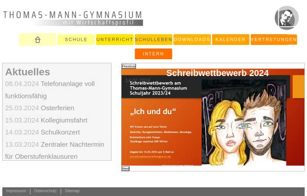 Vorschau von www.tmgberlin.de, Thomas-Mann-Oberschule