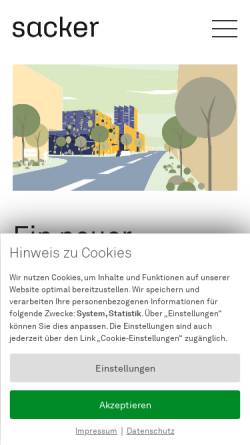 Vorschau der mobilen Webseite sacker.de, Sacker Architekten