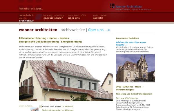 Vorschau von www.wonner-architektur.de, Wonner und Partner