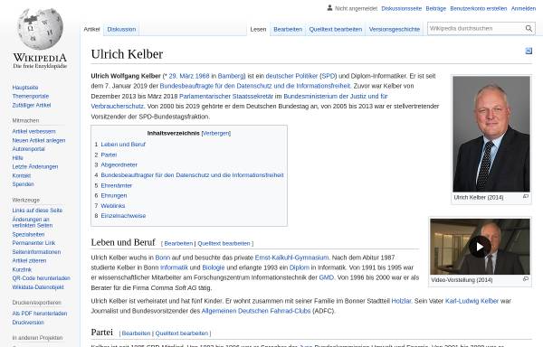 Vorschau von www.ulrich-kelber.de, Kelber, Ulrich (MdB)