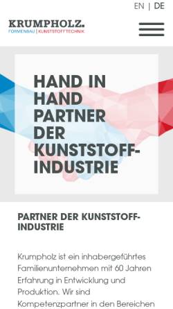 Vorschau der mobilen Webseite krumpholz-kronach.de, Werkzeugbau Karl Krumpholz GmbH & Co. KG