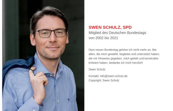 Vorschau von www.swen-schulz.de, Schulz, Swen (MdB)