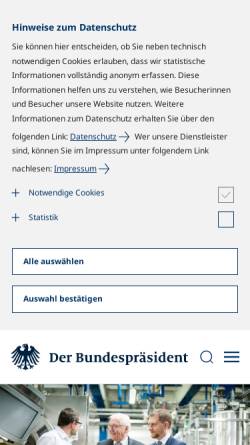 Vorschau der mobilen Webseite www.frank-walter-steinmeier.de, Steinmeier, Frank-Walter (MdB)