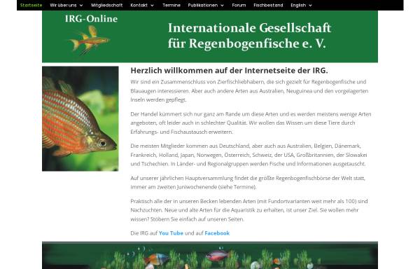 Vorschau von www.irg-online.de, Internationale Regenbogenfisch-Gesellschaft
