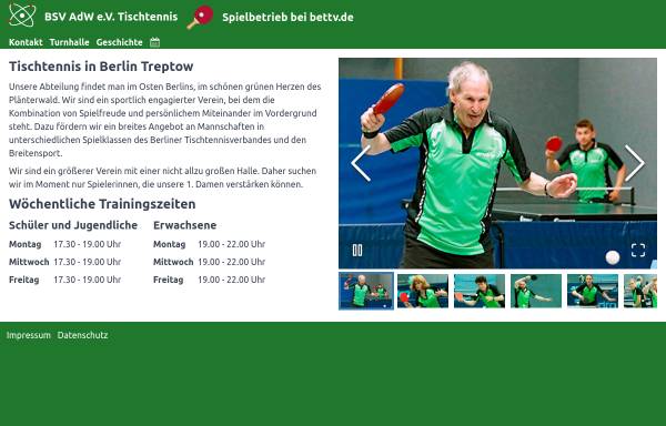 Vorschau von www.bsvadw.de, BSV AdW e.V. Tischtennisabteilung