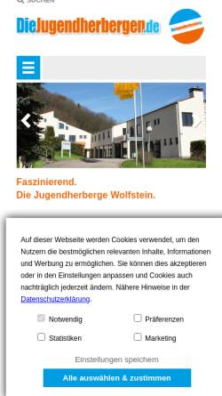 Vorschau der mobilen Webseite www.diejugendherbergen.de, Königsland-Jugendherberge Wolfstein/Pfalz