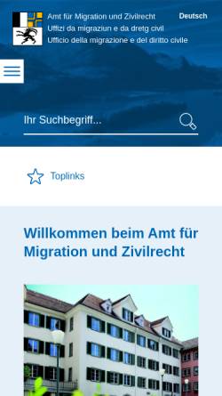 Vorschau der mobilen Webseite www.apz.gr.ch, Amt für Polizeiwesen Graubünden
