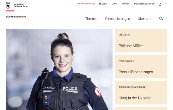 Vorschau von www.pom.be.ch, Polizei- und Militärdirektion des Kanton Bern
