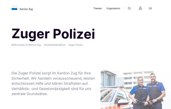 Vorschau von www.zg.ch, Zuger Polizei