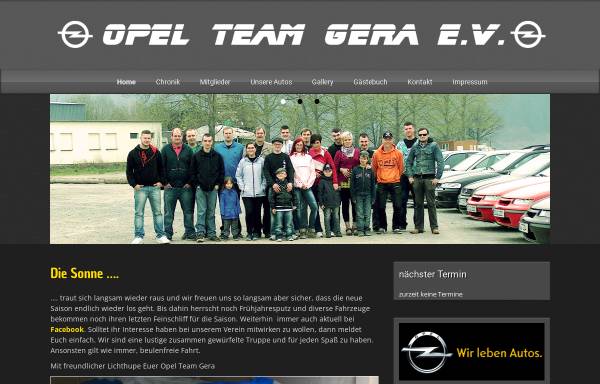 Vorschau von www.opel-team-gera.de, Opel-Team Gera e.V.