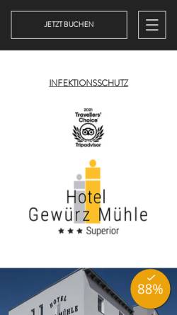Vorschau der mobilen Webseite www.hotelgewuerzmuehle.de, Servicehotel Gewürzmühle Gera