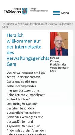 Vorschau der mobilen Webseite www.vgge.thueringen.de, Verwaltungsgericht Gera