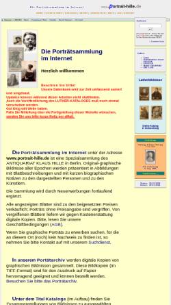 Vorschau der mobilen Webseite www.portrait-hille.de, Portraitsammlung Klaus Hille