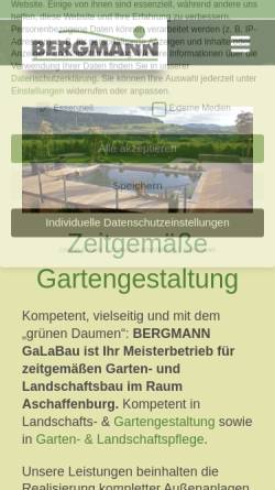 Vorschau der mobilen Webseite bergmann-galabau.de, Bergmann Gartengestaltung - Landschaftsbau