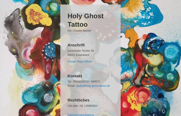 Holy Ghost Tattoos, Claudia Becker