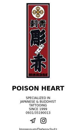 Vorschau der mobilen Webseite www.poison-heart.de, Poison Heart, Sascha Kühnlein