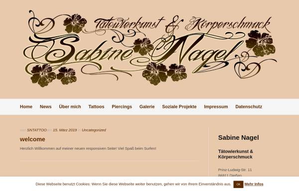 Vorschau von sabine-nagel.com, Tätowierkust und Körperschmuck, Sabine Nagel