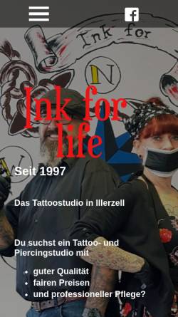Vorschau der mobilen Webseite inkforlife.net, Ink for life - Tattoobyralf Illerzell